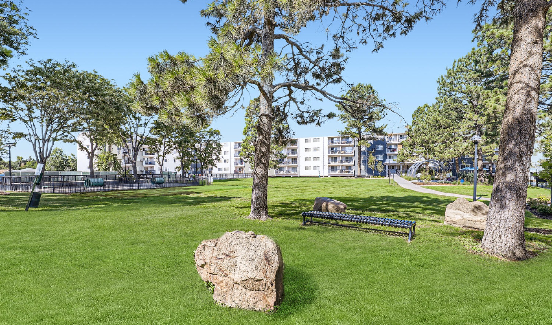 The Avantus Apartments Courtyard Lots of open green space and dog park